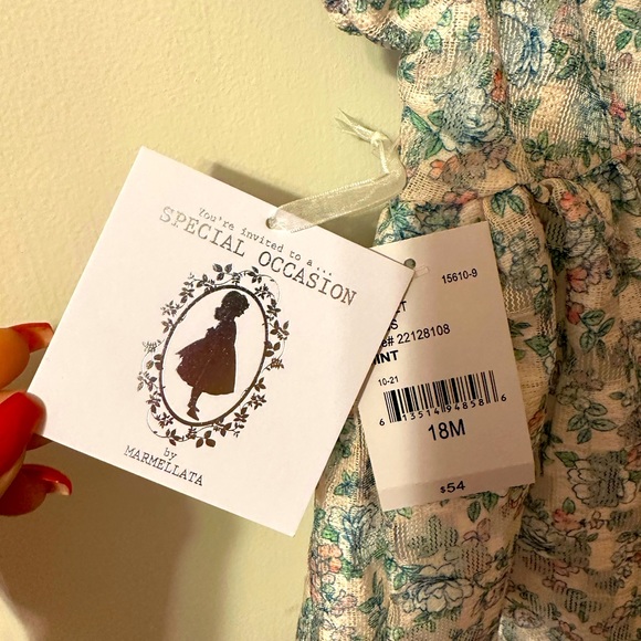 Toddler dress - floral lace overlay. Special Occasions by marmelatta. Size 18m. - Picture 3 of 3